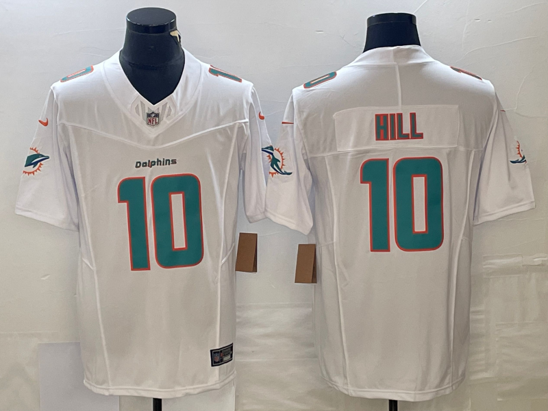 Men's Miami Dolphins Tyreek Hill #10 White Jersey